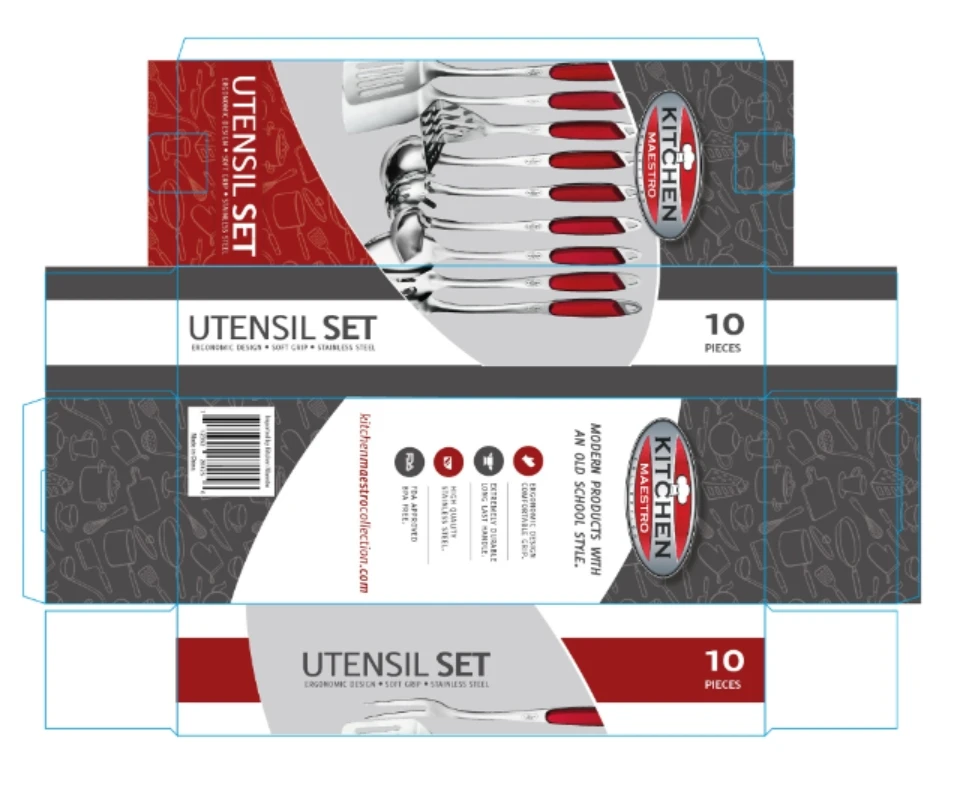 Kitchen Utensils Color Box Die-Cut Drawing