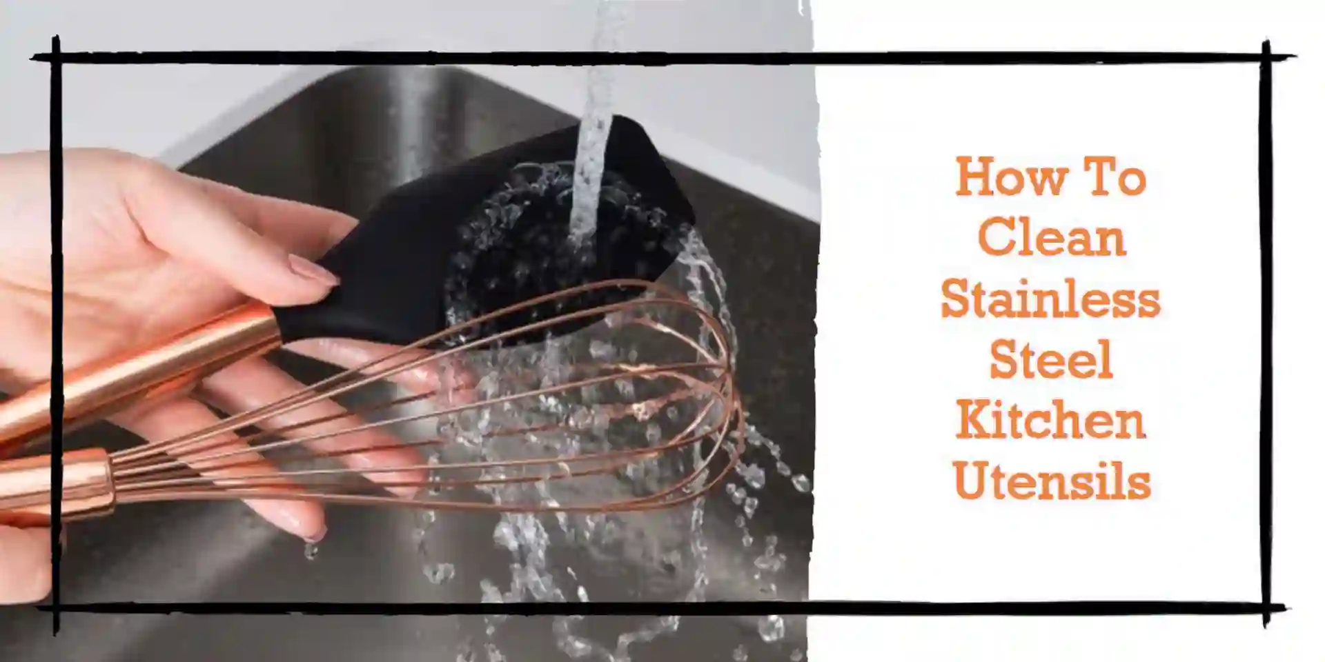 Person hands is washing kitchen utensils in the stainless steel sink